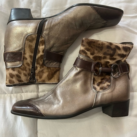 Sesto Meucci Italian Ankle Boots Square Toe 8 Narrow - Picture 1 of 8